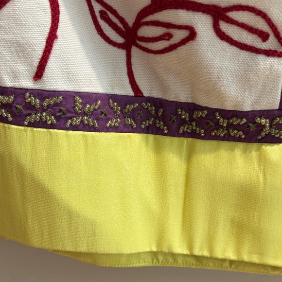 Floral Patchwork Skirt - Multicolor with Beads - Picture 5 of 5